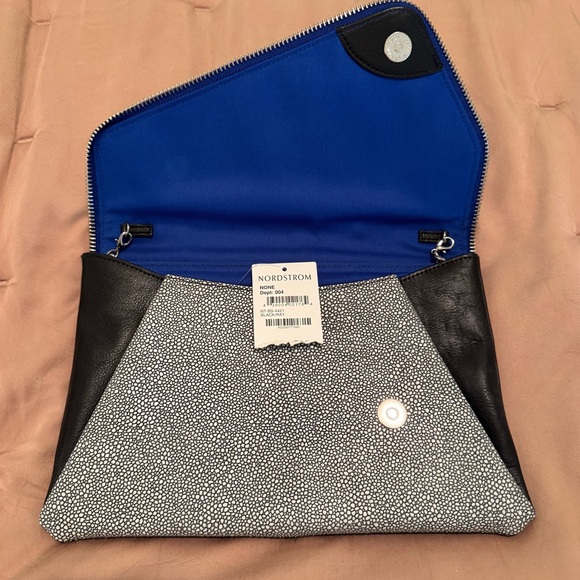 NWT Halogen Black, Blue and Gray Women's Clutch - Picture 3 of 8
